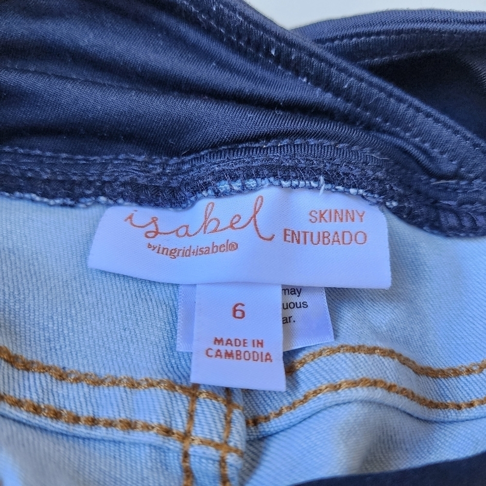 Isabel Maternity Light Blue Denim Pockets Full Panel Stretch Skinny Jeans 6 - Picture 5 of 9